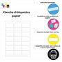20 Planches de 27 étiquettes 63.5 x 29.6 mm = 540 etiquettes - Blanc Mat - pour imprimantes Laser et Jet d'encre - Feuilles A4 a