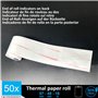 50 bobines de papier thermique pour terminal carte bleue - Dimension 57 x 40 x 12 mm - Bobines pour TPE machine carte cb bobine