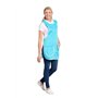 Hurry Jump Tablier chasuble Tablier de travail Femme Tablier nettoyage uniforme de travail sante hotellerie TURQUOISE Liseré Bla