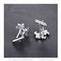 BOBIJOO JEWELRY - Paire de Boutons de Manchette Fleur de Lys France Argenté Lis 19x17mm