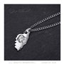 BOBIJOO Jewelry - Pendentif Collier Corse Carte île de beauté Corsica Tête de Maure Acier Inoxydable Argent Chaîne