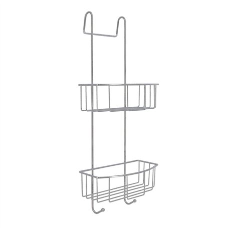 Tendance - Serviteur metal pour paroi de douche 2 paniers - chrome