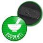 Badgmania Badge Magnétique 3.8cm Apprenti Préparateur en Pharmacie Mortier Blanc Fond Vert Identifiant Pharmacie