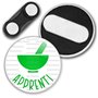 Badgmania Badge Magnétique 3.8cm Apprenti Préparateur en Pharmacie Mortier Vert Fond Blanc Identifiant Pharmacie