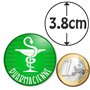 Badgmania Badge Magnétique 3.8cm Pharmacienne Caducée Esculape Blanc Fond Vert Identifiant Pharmacie