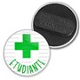 Badgmania Badge Magnétique 3.8cm Etudiante en Pharmacie Croix Verte Fond Blanc Identifiant Pharmacie