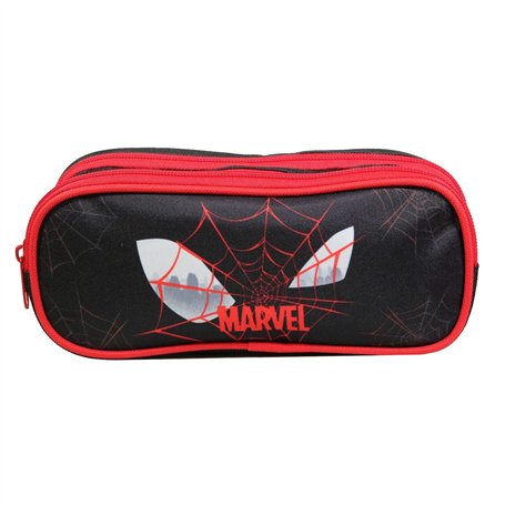 Bagtrotter Trousse Scolaire 2 Compartiments Marvel Spider-Man Noire