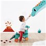 Janod - Portosaurus - Porteur Dinosaure - Hauteur d'Assise 21 cm - Queue en Peluche Amovible - Développe l'Équilibre - Jouet en 