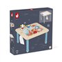 Janod - Table d'Activités Évolutive en Bois - 5 Activités Premier Âge - Plateau à Dessin Magnétique - Avec Sac de Rangement Accr