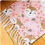 CÔTE DECO Tapis pour Enfants 45x75cm - Motif imprimé biche Rose et Bleu - Tapis Chambre Enfant 100% Coton recyclé