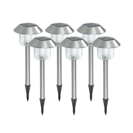 Xanlite PACK6SO1017 Xanlite-PACK6SO1017-Pack de 6 balises solaires-LED-RVB-Autonomie 8 h-IP44-Blanc