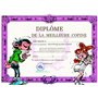 Gaston Lagaffe GLDP-7016 Carte double avec enveloppe Diplôme de la Meilleure Copine Amie Pote - Amitié Mlle Mademoiselle Jeanne