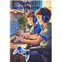 67-1288 Carte Joyeux Anniversaire pour Garçon Adolescent Gamer Jeux Vidéos Manette Ordinateur Casque audio Connecté Copain Ami e