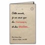 CIT-1004 Carte Citation sur papier naturel fibré avec Enveloppe "Cette année je ne veux que du Champagne et des étoiles" Aloïs A