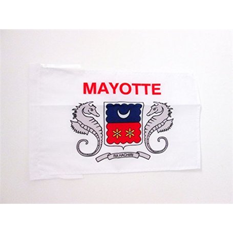 AZ FLAG - Drapeau Mayotte - 45x30 cm - Pavillon Mahorais - France 100% Polyester Avec Deux Cordelettes - 20g