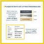 DECOHO - Étiquette Nom + Numéro Personnalisable pour boîte aux Lettres · 100x25x0,8 mm · Noire Lettres Blanches - 1 Ligne - Noir