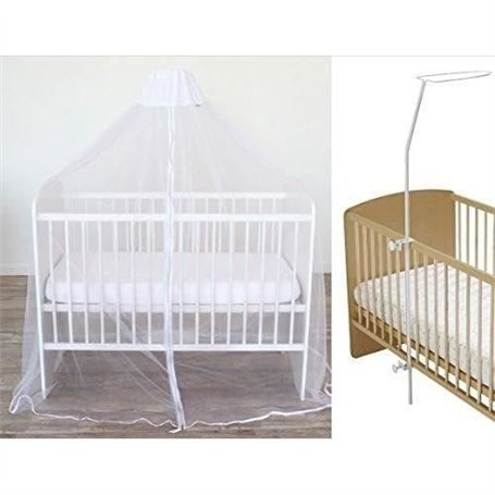 Lot ciel de lit + fleche de lit a fixer - DOMIVA - Moustiquaire pour lit blanc