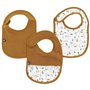 Lot x3 bavoirs - DOMIVA - 6-12 mois - Gaze de coton - Caramel imprimé au fil de l'eau