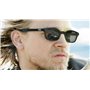 KD's 20010 - Lunettes de soleil noir mat sportifs et motards - homme & femme - s'adaptent sous un casque de moto vélo ski - Verr