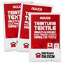 Lot de 3 sachets de Teinture Textile - ROUGE - teintures universelles pour vêtements et tissus naturels