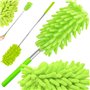 PARENCE.- Brosse Télescopique Microfibre - Plumeau Extensible pour Nettoyage à Sec et Humide - Longueur Ajustable de 25 cm à 75