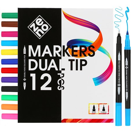 ZENO 12 Feutres Coloriage Adulte