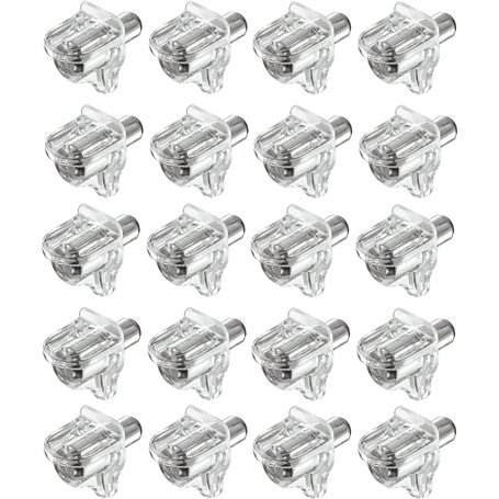cyclingcolors 20x taquet plastique transparent à tenon acier 3mm pour tablette bois ou verre meuble étagère
