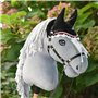 Hobby Horse Ensemble d'accessoires Licol moumoute Noir avec Longe et Bonnet Anti-Insectes Noir et Rose pour activité de Hobby Ho