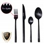 Zinello Design – Ménagère de Couverts Inox Noirs Mats pour 4 Personnes. Ensemble de Couverts de Table Personnalisés 16 Pièces en