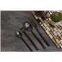 Zinello Design – Ménagère de Couverts Inox Noirs Mats pour 4 Personnes. Ensemble de Couverts de Table Personnalisés 16 Pièces en