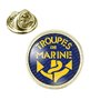 Badgmania Pin's Doré 20mm Troupes De Marine - Ancre Jaune Logo 18mm Pins Bouton Epinglette