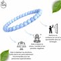 Felicidade Bracelet Calcédoine Bleue – Pierre Naturelle Apaisante 6mm – Bijou Lithothérapie Femme & Homme – Cadeau Bien-Être Émo
