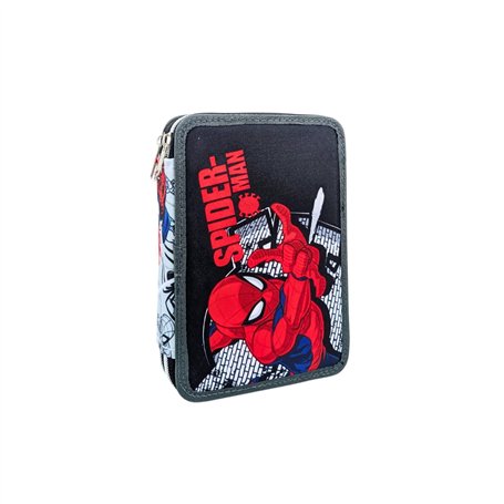 mybagstory - Trousse – Spiderman – Trousse garnie Double Compartiments - Feutres - Coloriage - Enfant - Ecole - Maternelle - Gar