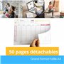 Bloc programme semaine 7 jours - planner A4 pour travail, étude ou organisation familiale. Semainier A4 -Organisateur tableau co