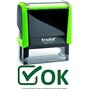 Tampon auto encreur "OK" - ENCRE VERTE - 10 000 empreintes avant réencrage - 45x16 mm
