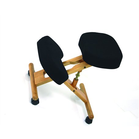 Siège Ergonomique - Chaise Assis sur Genoux en Bois Pliable et Réglable - Tabouret de Bureau sur Roulettes - Soulage le Dos - Co