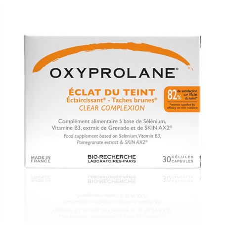 Oxyprolane® Eclat du Teint • Complément Alimentaire Teint & Taches brunes • Cure 1 mois / 30 gélules (1/j) • Fabriqué en France