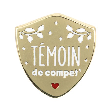 Manahia Pin's émaillé Cadeau Témoin - Témoin de compet' - Avec Cartonnette Kraft - Bijoux - Annonce Mariage - Demande Futur Témo