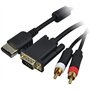 Link-e : Cable VGA haute definition compatible avec la console SEGA Dreamcast (audio/video, adaptateur RCA et VGA, PAL et NTSC..