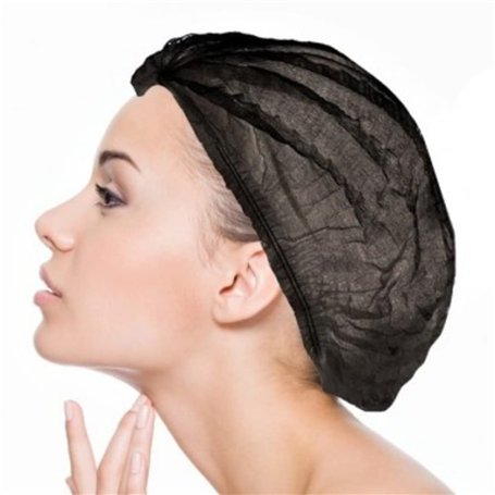 MEDIPROTEC | Charlotte Jetable Noire | Lot de 500 Charlottes Cheveux Polypropylène Non Tissé | Diamètre 48 cm | Alimentaire