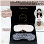 Ade'Soie Masque de sommeil soie de mûrier 22 Momme grade 6A, Lot de 2 en coffret cadeau, Masque de nuit soie bio pour femme et h