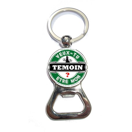 Porte-clé décapsuleur - Veux-tu devenir mon témoin ? Idée originale pour demander à une personne spéciale d'être le témoin de mo