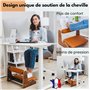 MSZERONE Repose-Pieds Bureau Réglable en Hauteur avec Support de Cheville, Repose-Pieds Ergonomique en Cuir Végétal Premium – Co