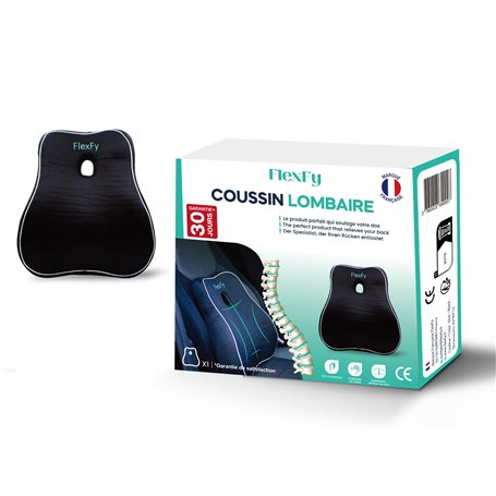 Coussin Lombaire Ergonomique - Support Dorsal en Mousse à Mémoire de Forme Soulage Les Douleurs Lombaires - Coussin pour Le Dos