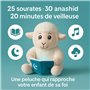 DINI PLAY Noor Sheep – Peluche Mouton Coranique Veilleuse, Cadeau Aïd Eid al-Adha Enfant, 25 cm – 25 Sourates + 30 Anashid-Alpha