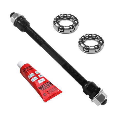 KIT AXE DE Roue Arriere 10 x 175 MM avec ROULEMENT 1/4" ET Graisse Cage A Bille MOYEU Velo