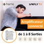 D-Home - Amplificateur TV TNT Intérieur 6 Sorties 23dB Connecté Filtré 4G-5G - Fonctionne avec App Mobile TV Finder pour Trouver