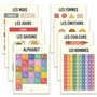 BAMMI 8 Posters Pédagogiques 30x42cm : Affiches Éducatives pour Enfants - Nombres Alphabet Couleurs Jours Mois Saisons Émotions