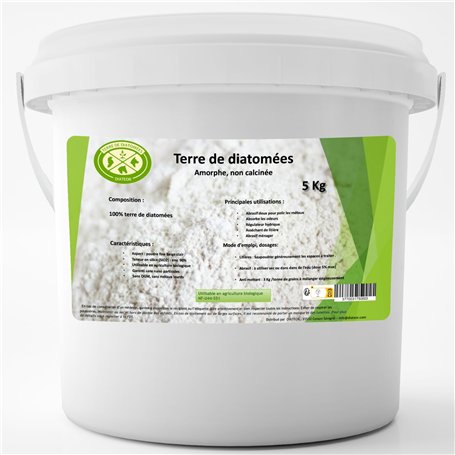 TERRE DE DIATOMEES DIATEOR - Seau de 5Kg de Terre de Diatomée Grade Alimentaire - 100% Naturelle