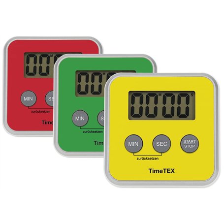 TimeTEX Horloge numérique compacte jaune - Chronomètre avec minuterie précise en quelques secondes - Silencieux - Avec signal d'